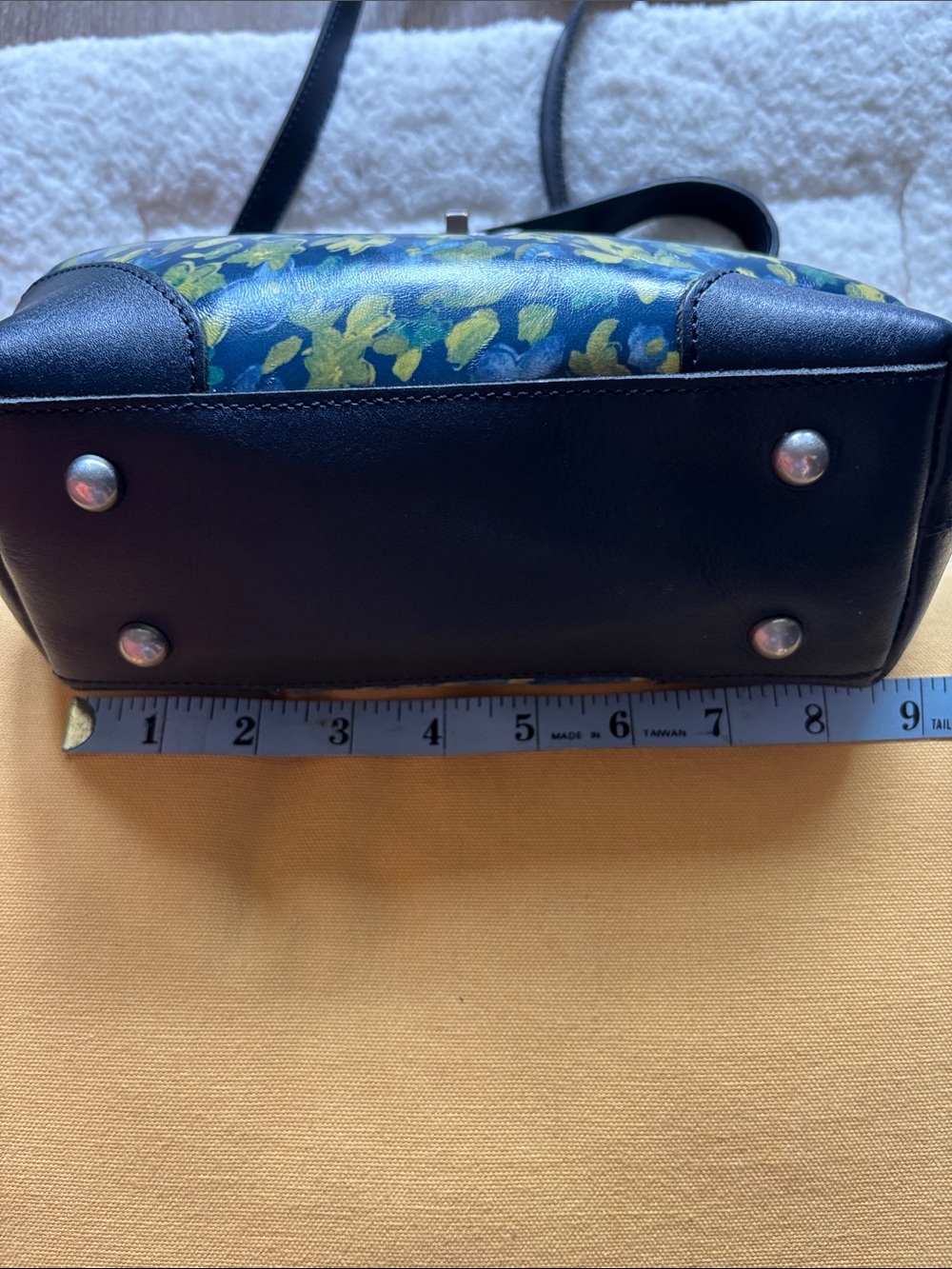 Patricia Nash Blue Floral Crossbody Bag with Yellow Accents - Picture 9 of 12